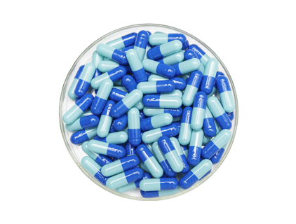 Dark blue cap and blue core capsule