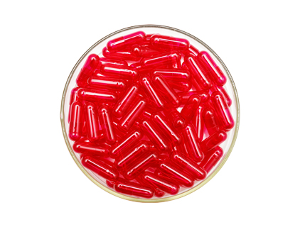 Red transparent capsule