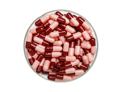 Wine red cap and pink core capsule